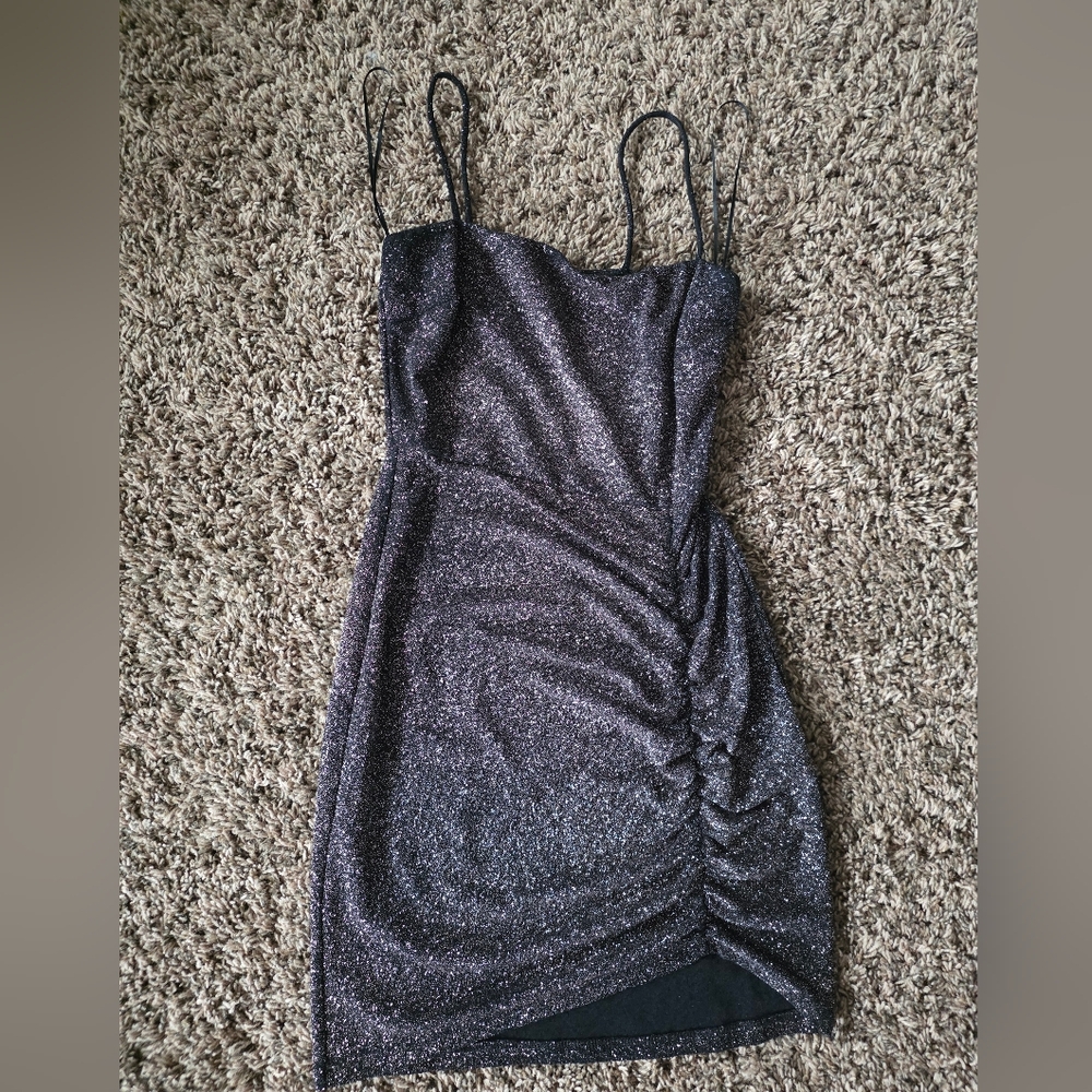 Womems Homecoming Black Sparkle Mini Dress Formal